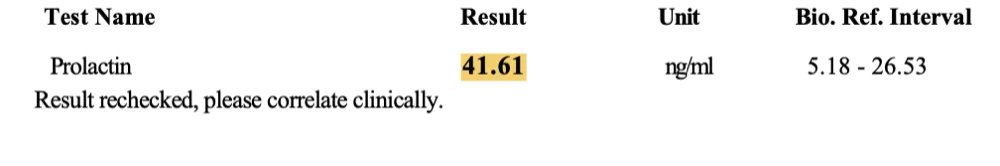 Nidhi prolactin before