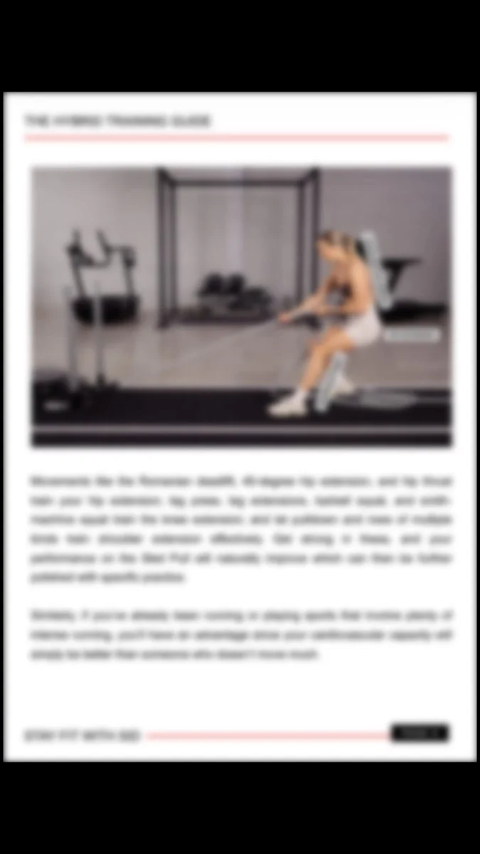Workout preview page from The Hybrid Training Guide